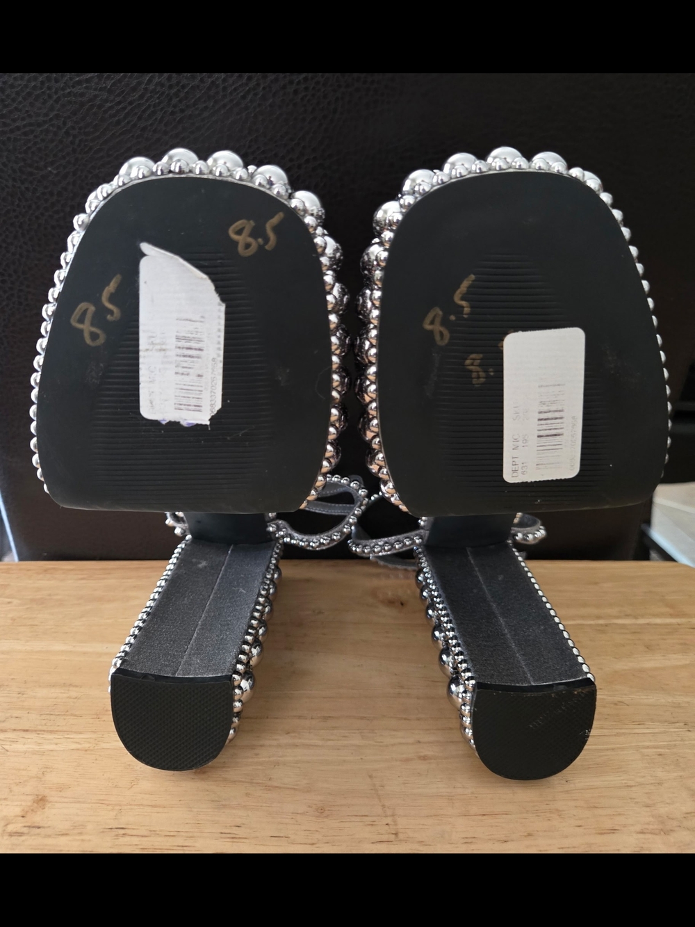 Gianni Bini Oaklynn Rhinestone Jeweled Studded Platform Heels - Picture 9 of 9
